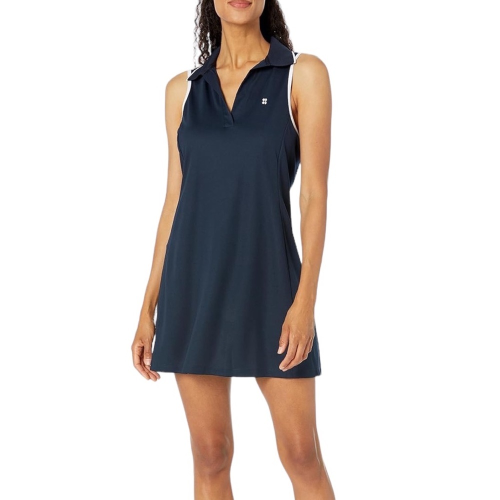 NWT Sweaty Betty Women's Fairway Dress Navy/White Size Large